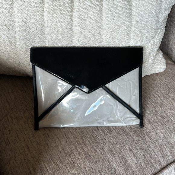 REBECCA MINKOFF Leo Leather White and Clear Clutch REBECCA MINKOFF Leo Clutch - Picture 7 of 7